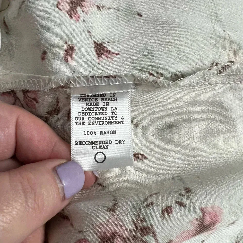 Flynn Skye Get Away Lace Up Front Blouse Day Desire White Red Floral Size US XS - Image 12