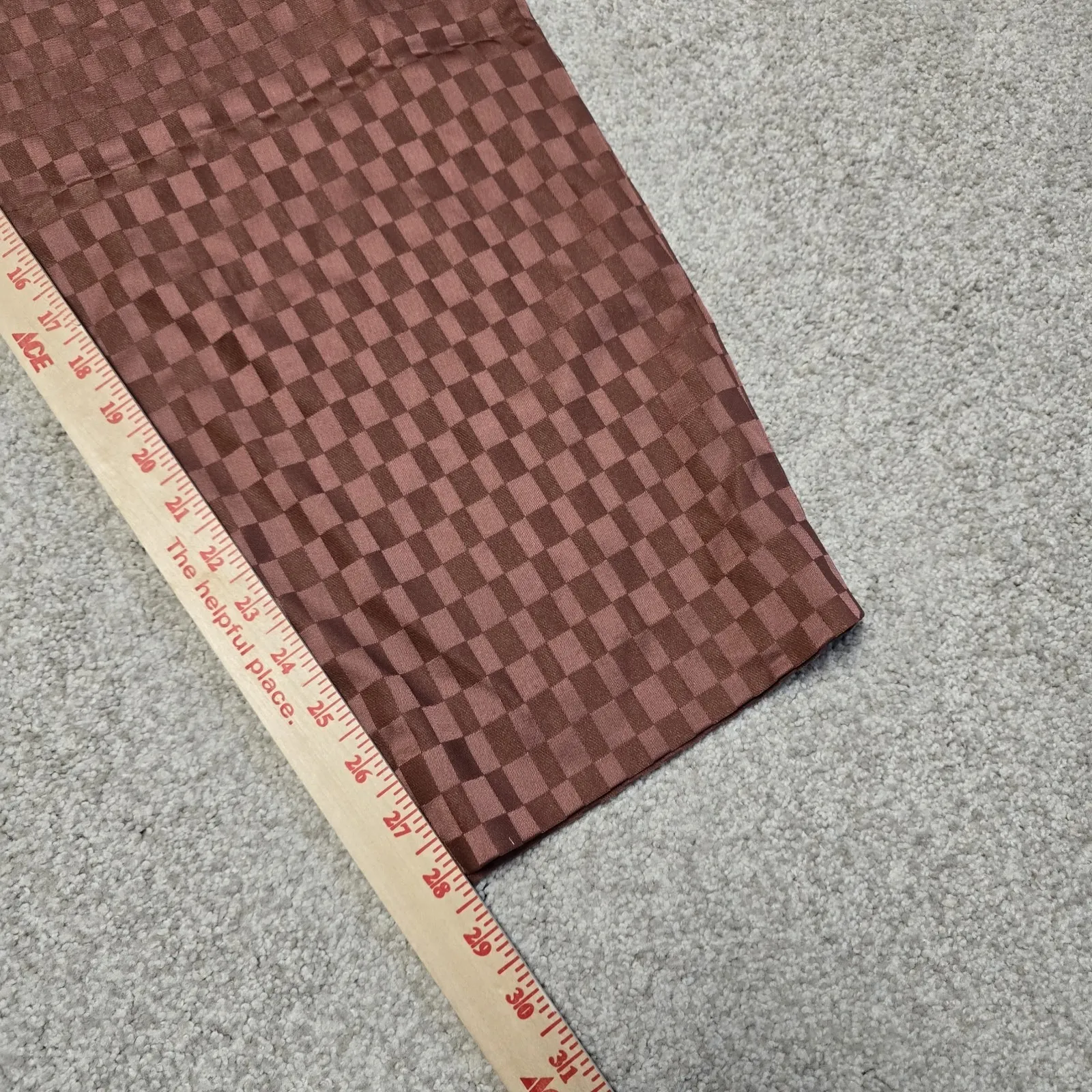 Wildfang Checker Satin Pants Brown‎ Checkered Tapered Trousers Sz 22W High Waist Brown - Image 7