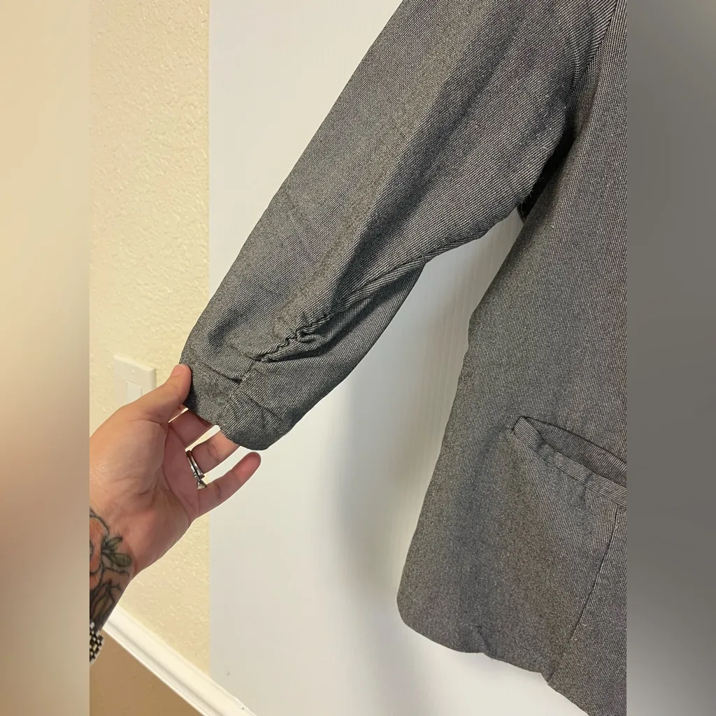 Blazer Ruched Sleeve Shawl Lapel Suit Blazers Jackets‎ Pockets Business Casual - Image 2