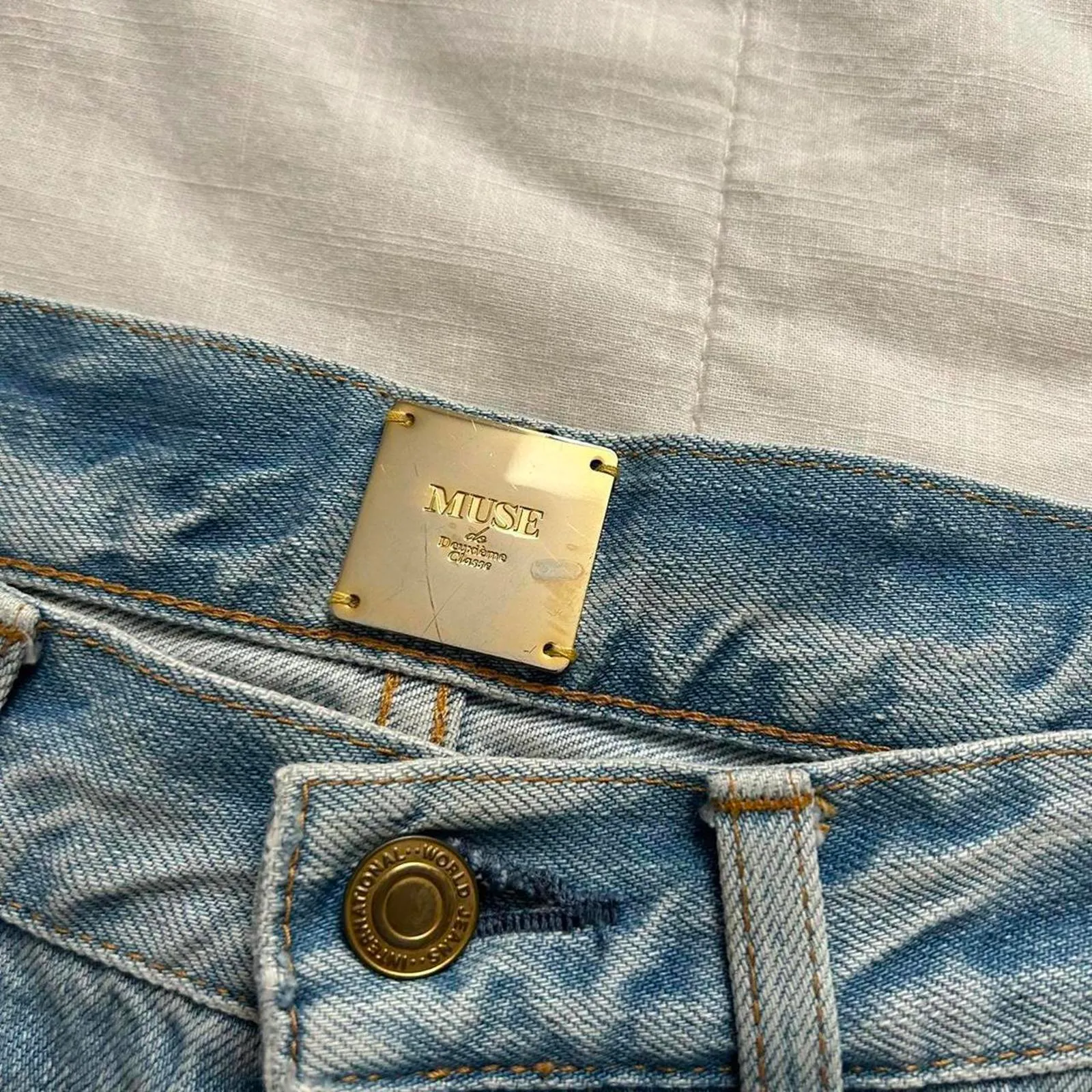 Japanese brand Mini blue denim skirt Size xs - Image 2