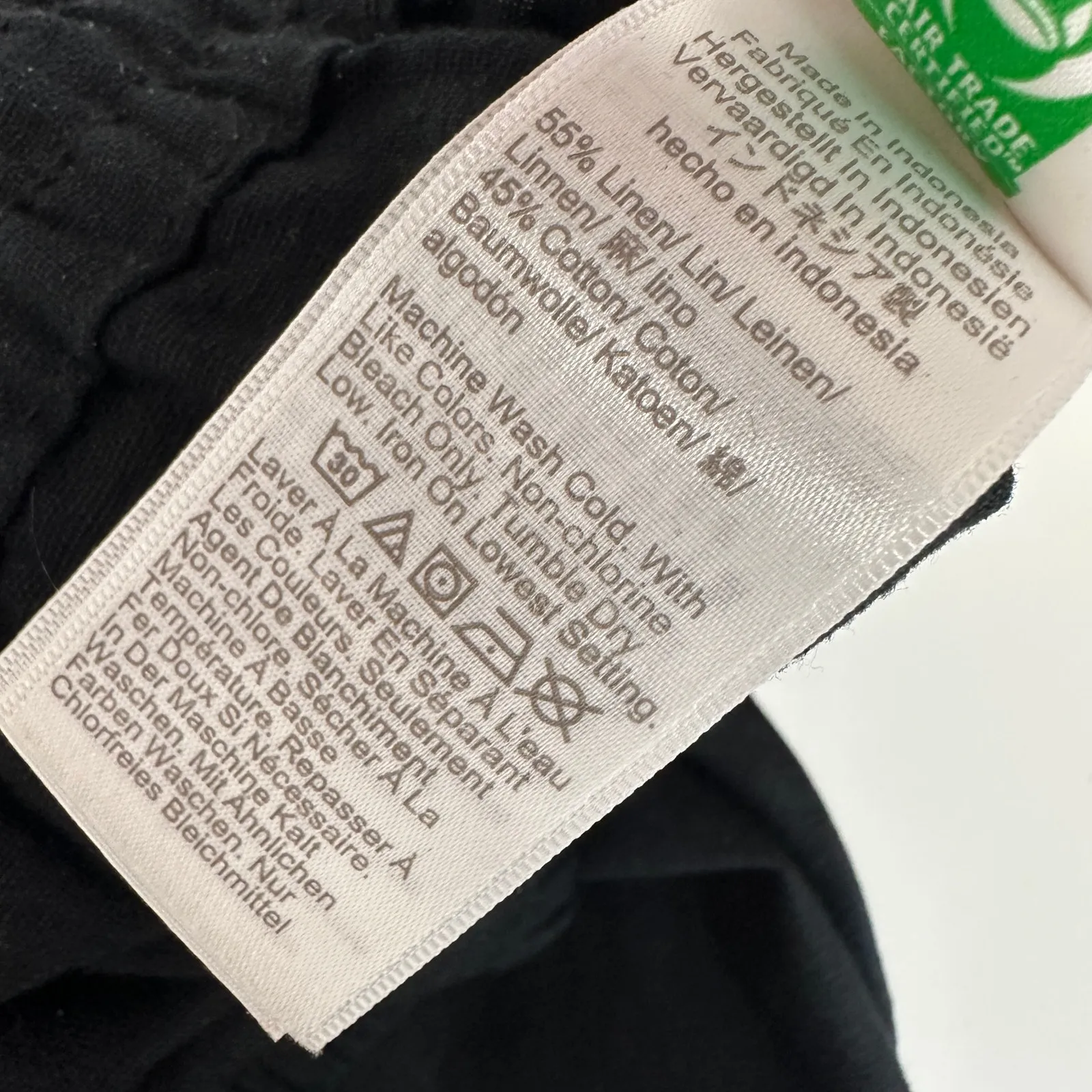 J.Crew Linen Blend Slim Wide Leg Drawstring Pant Pockets Black Minimalist 16 NWT - Image 8