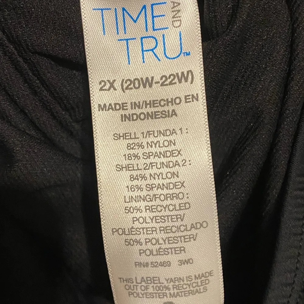 Time and Tru Black Asymmetrical Cut Out One Piece - Image 3