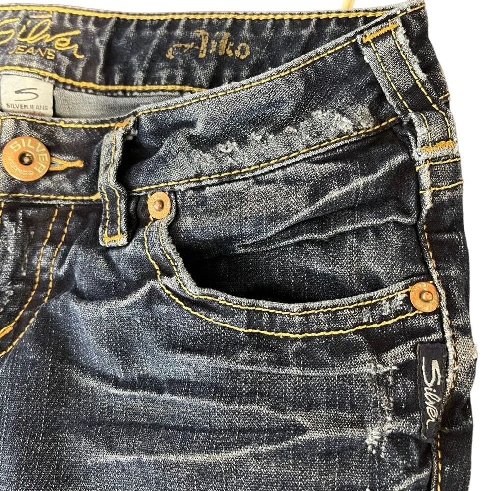 Silver Jeans Womens Denim Blue Jeans Aiko Fit Flare Leg Dark Wash Size 29 - Image 5