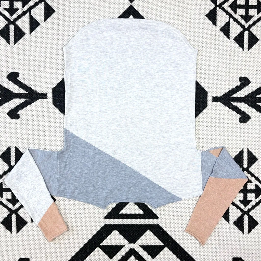 Smartwool Shadow Pine Colorblock Sweater in Gray & Tan Large - Image 8