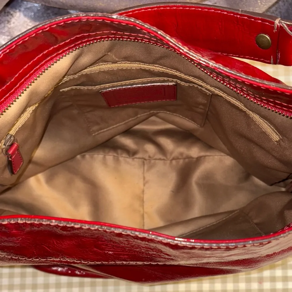 Red Leather COACH Shoulder Bag - Image 8