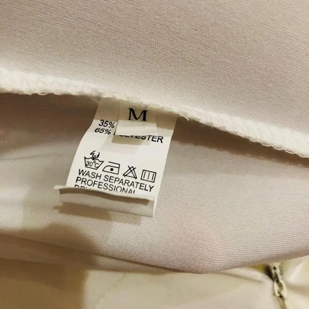 Women's One Shoulder‎ Jumpsuit Ruffle Flutter Sleeve Crew Neck White Size Medium - Image 11