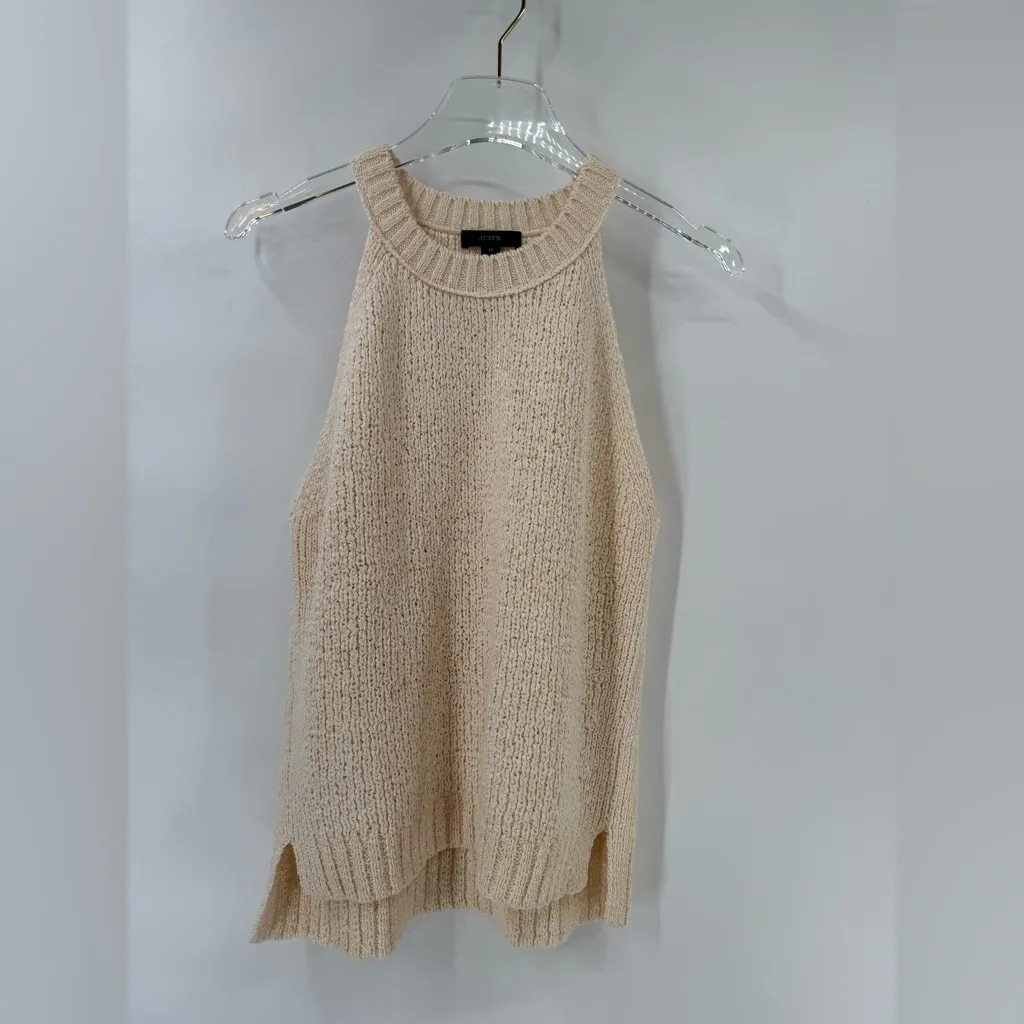 J crew cream High-neck sweater-tank size medium - Image 2