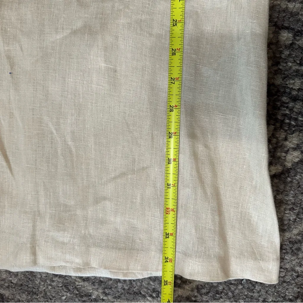 Calypso St Barth Women’s Size M Tan Beige Linen White Sequin Neck Mini Dress - Image 9