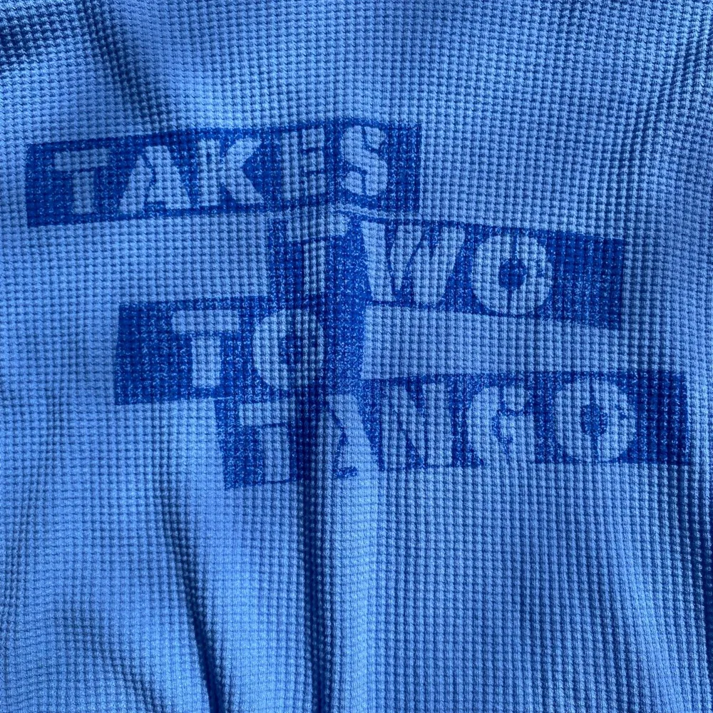 Aerie baby bright blue extra small thermal Henley long sleeve waffle top graphic - Image 5