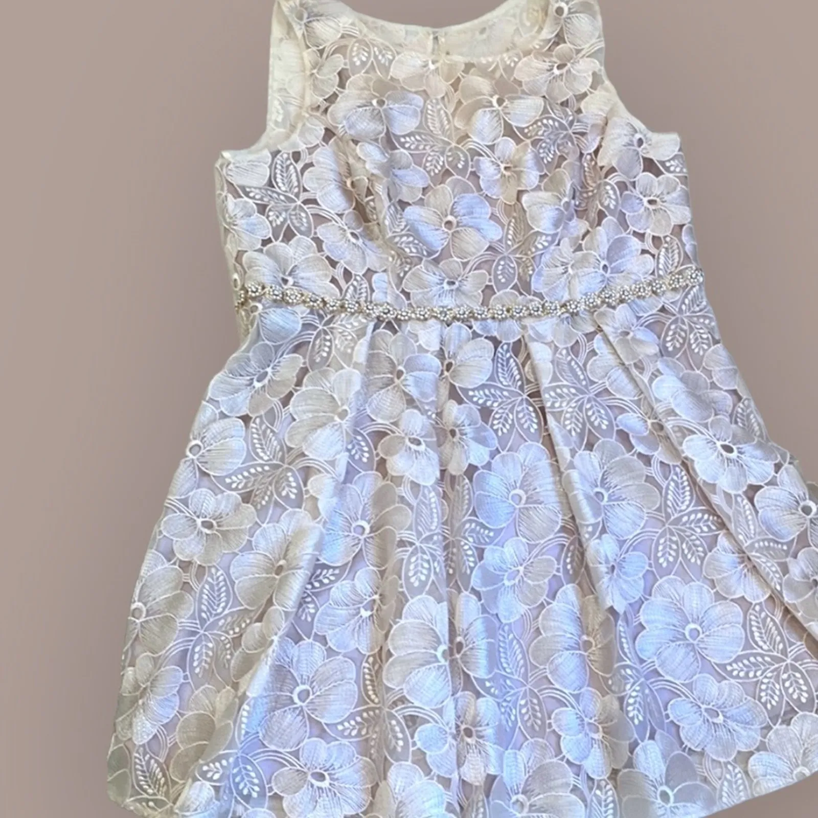 Plus Size Cocktail Dress 18 Retro Semi Formal 18W Party Elegant Beaded Special Pink - Image 4