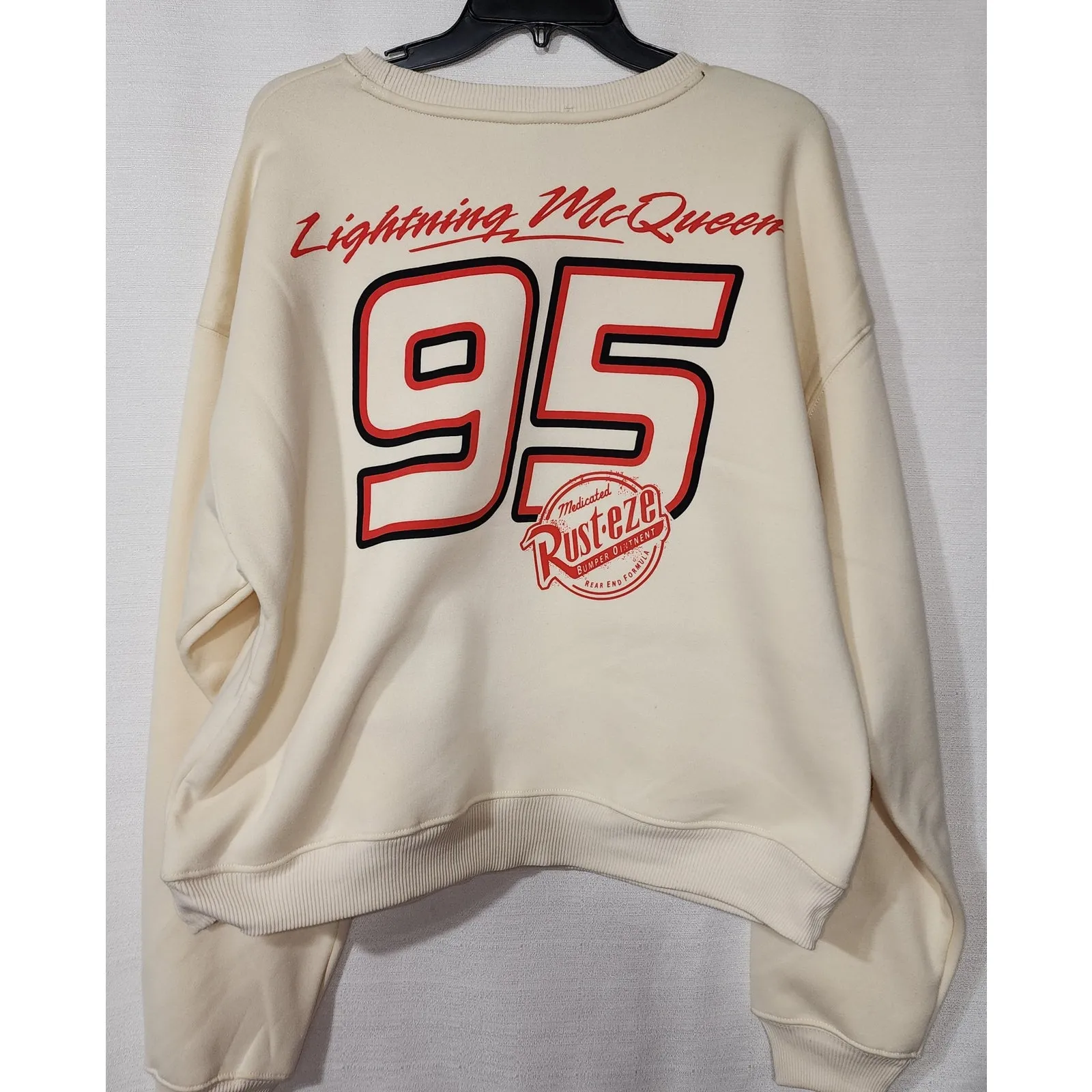 Lightning McQueen white sweatshirt women size Large - Image 7