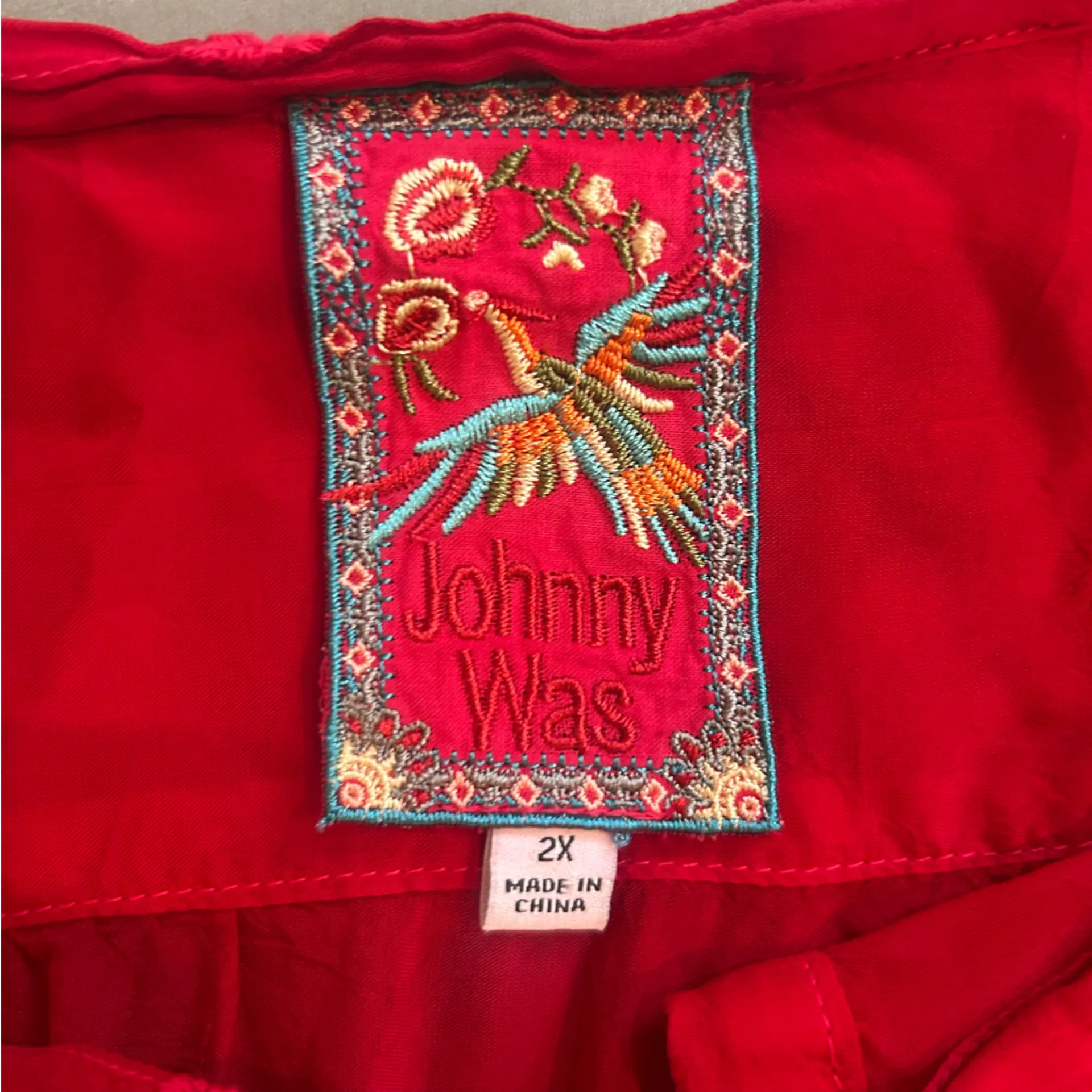 Johnny Was Red Tunic Dress - Image 2