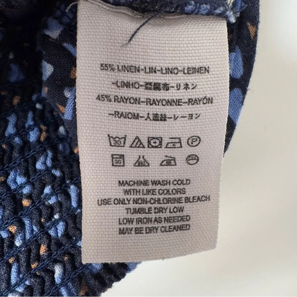 Free People Havana Honey Top in Blue Heart Print Crop cut out short cap sleeve - Image 9