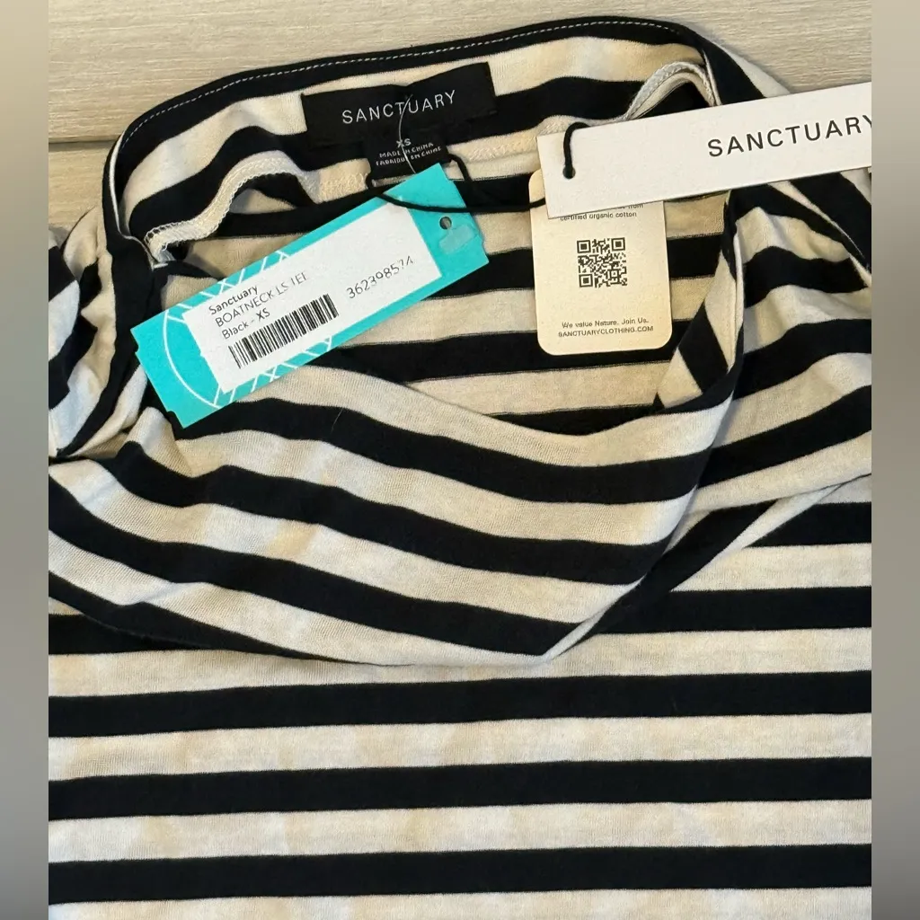 Sanctuary Long Sleeve Boatneck T-shirt Black XS NWT STITCH FIX - Image 6
