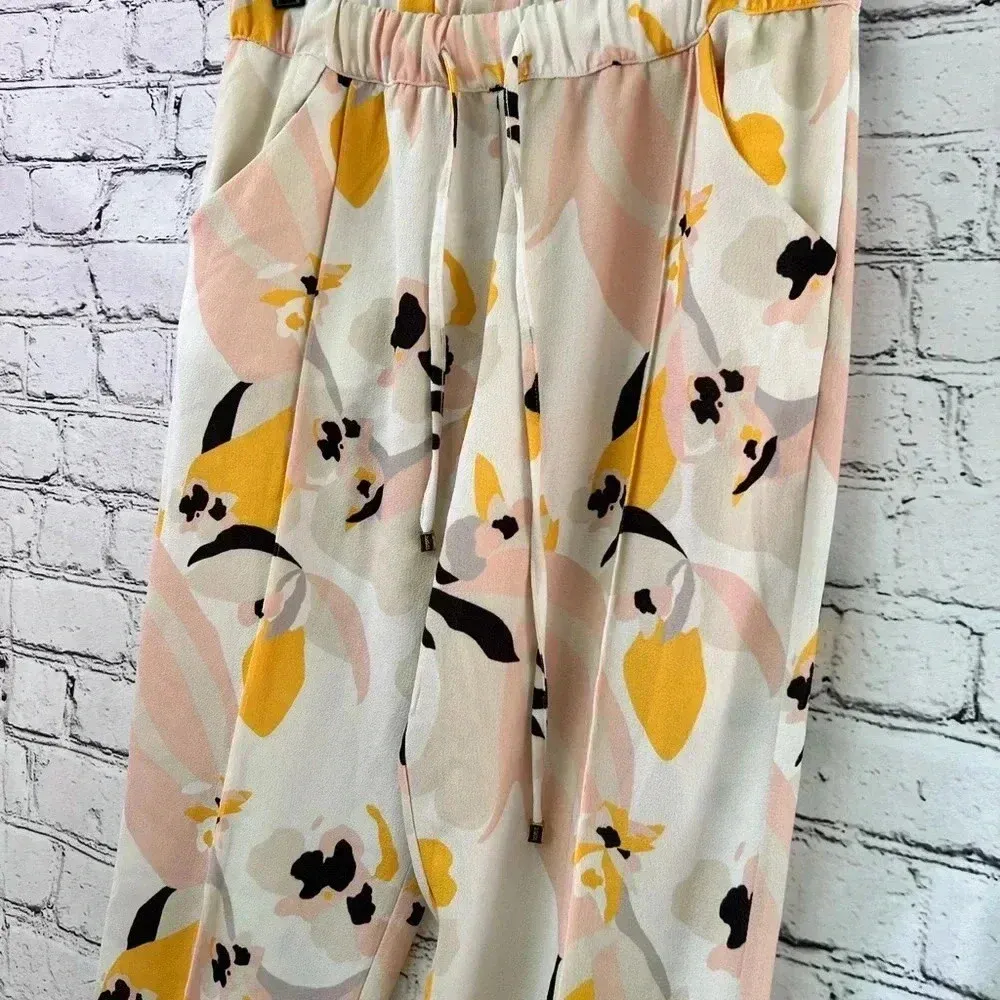 Heidi Klein Honolulu‎ Woven Harem Trousers Drawstring Elastic Waist Size Small Yellow - Image 4