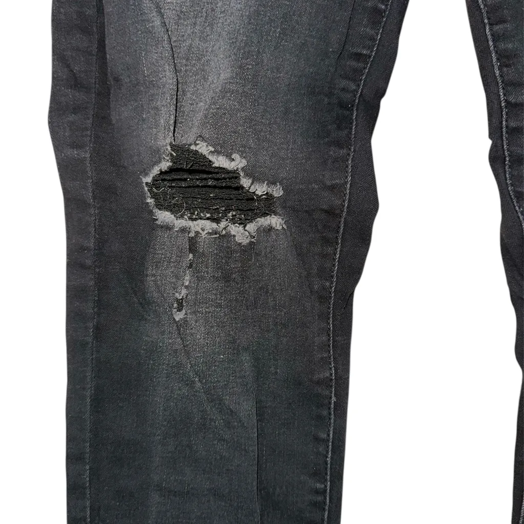 Celebrity Pink Button Fly Black Distressed Jeans Size 9 - Image 6