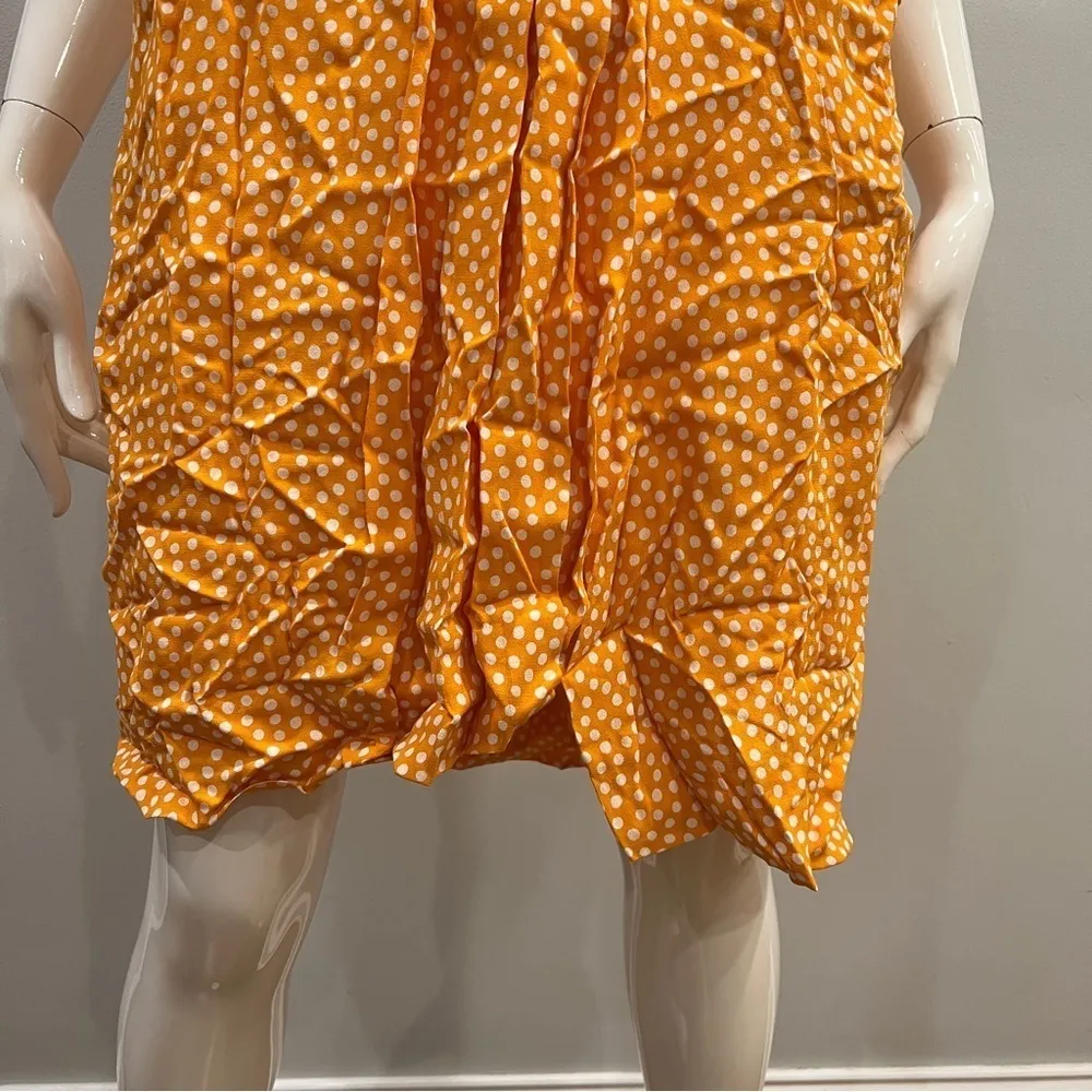 Vintage Orange Polka Dot Knee Length Dress Size 6 - Image 2
