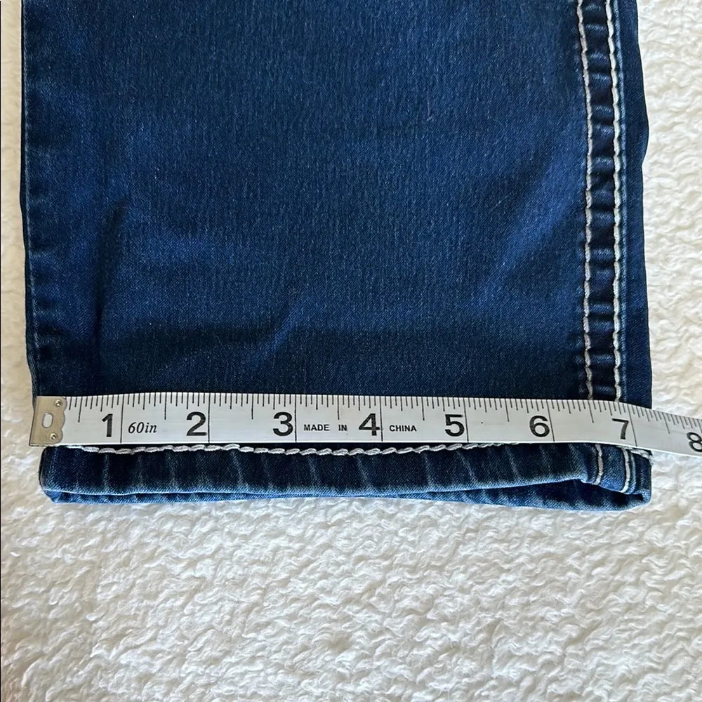 Hydraulic Dark Wash Gramercy Crop Jeans Embroidered Bling Pockets Size 7/8 - Image 9