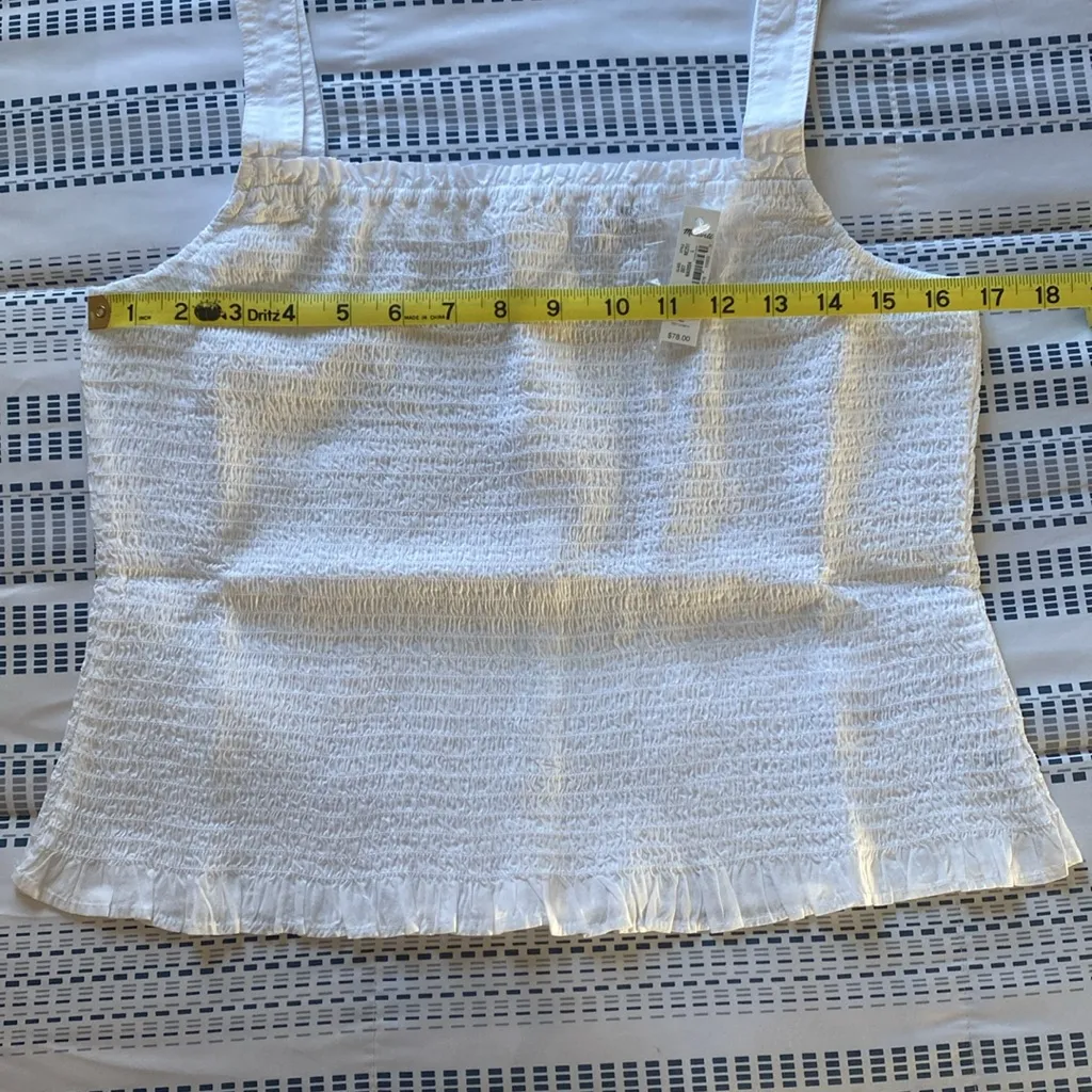 NWT Madewell Lucie Smocked Tank Top: Eyelet White, Size Large - Image 9