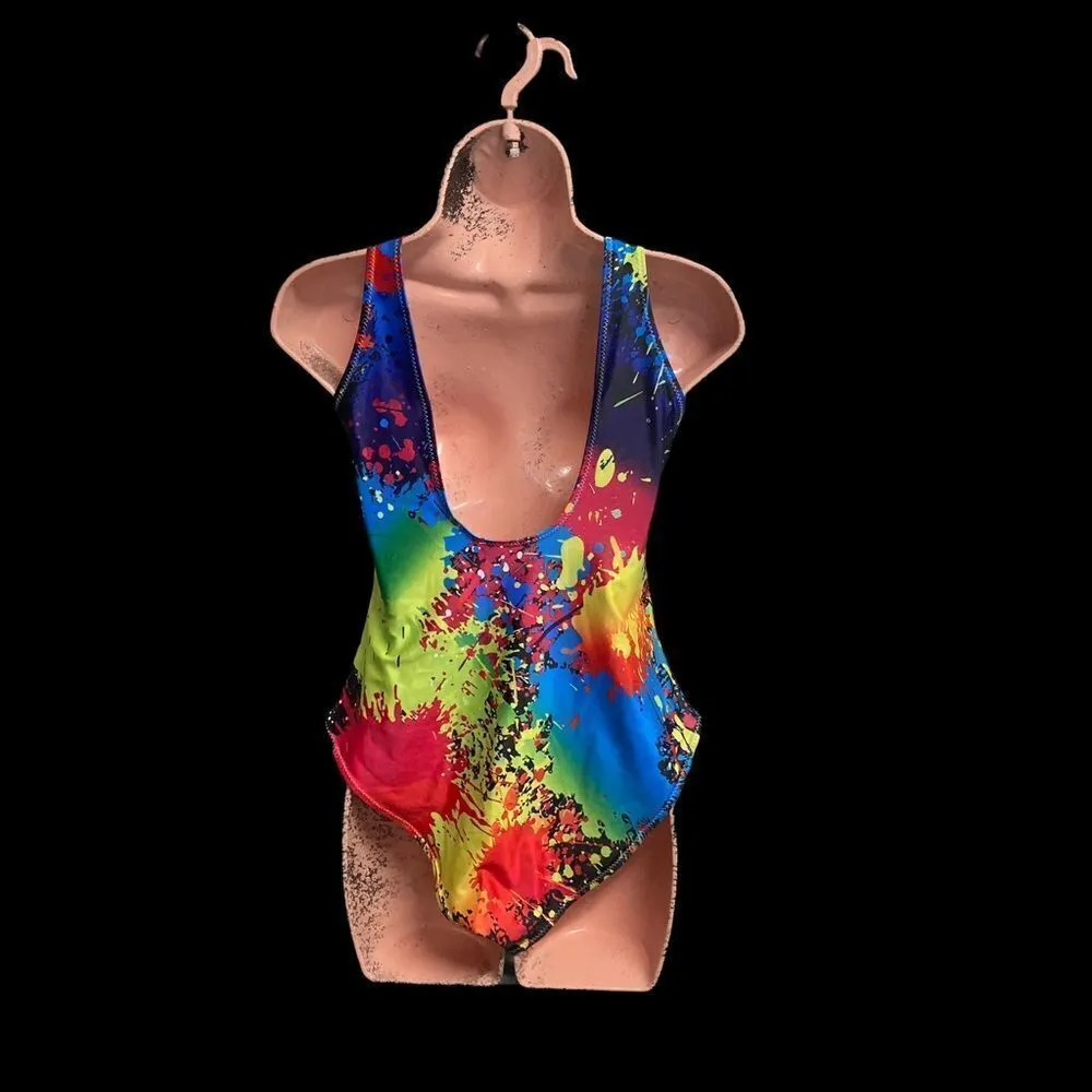 Paint‎ Splash One Piece Swimsuit Size Large New Without Tags - Image 4