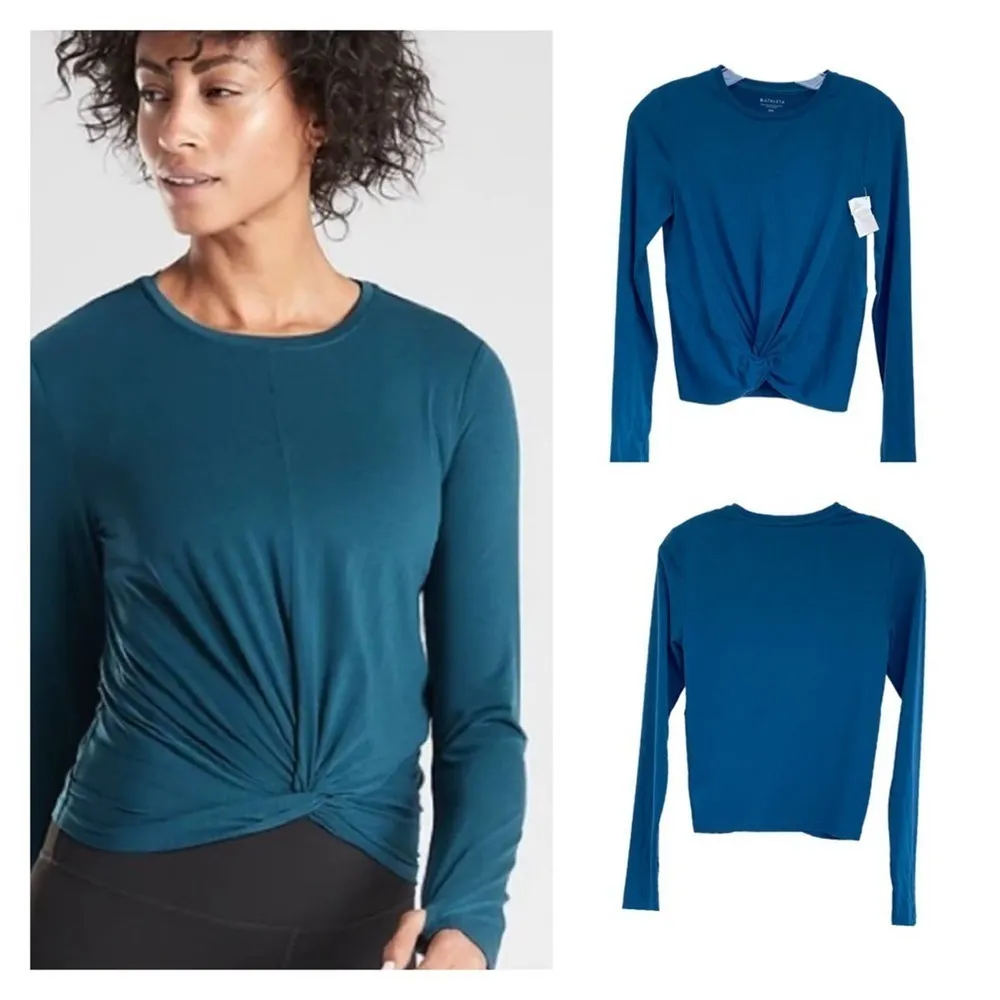 ATHLETA Teal Blue Essence Twist Tie Top - Image 13