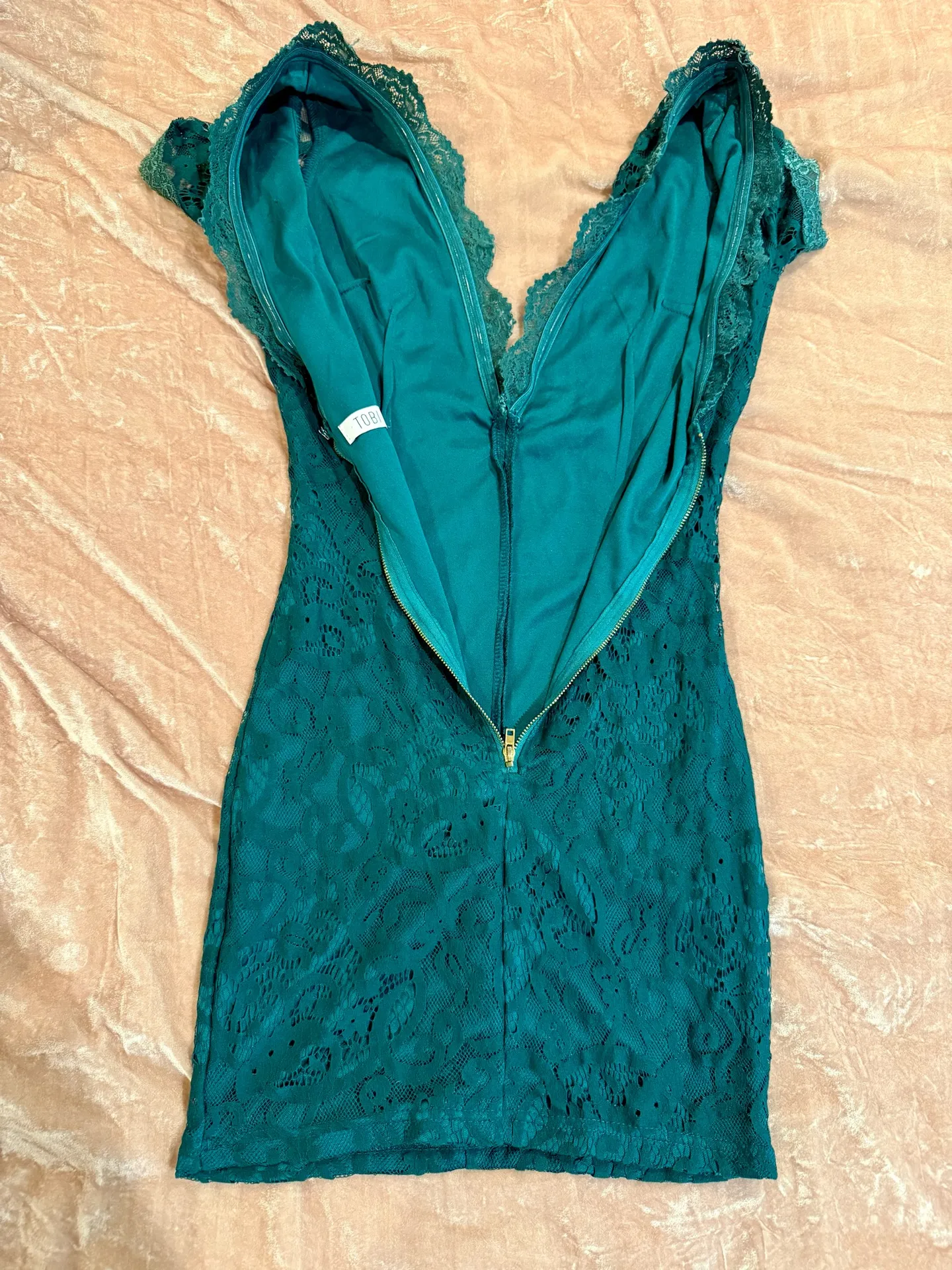 Tobi Green Lace Mini Dress - Image 6