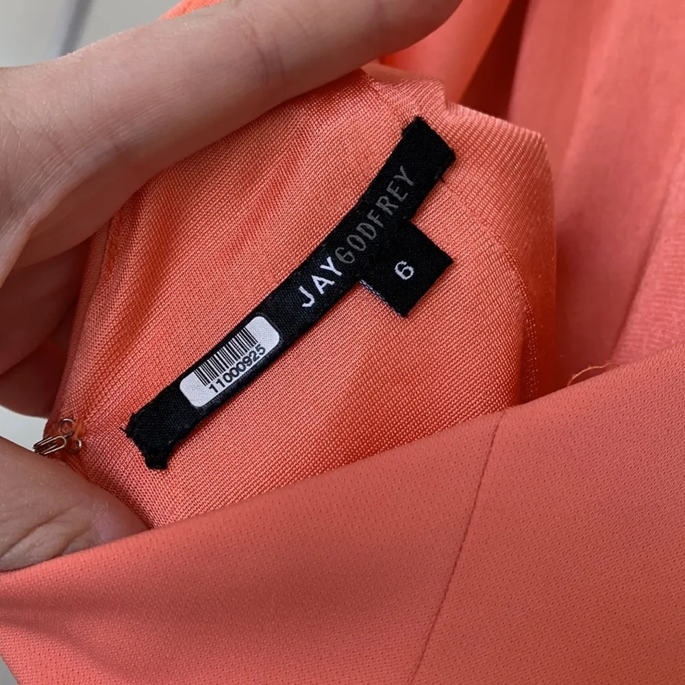 Jay Godfrey  BENIOFF MINI DRESS PAPAYA 6 - Image 7