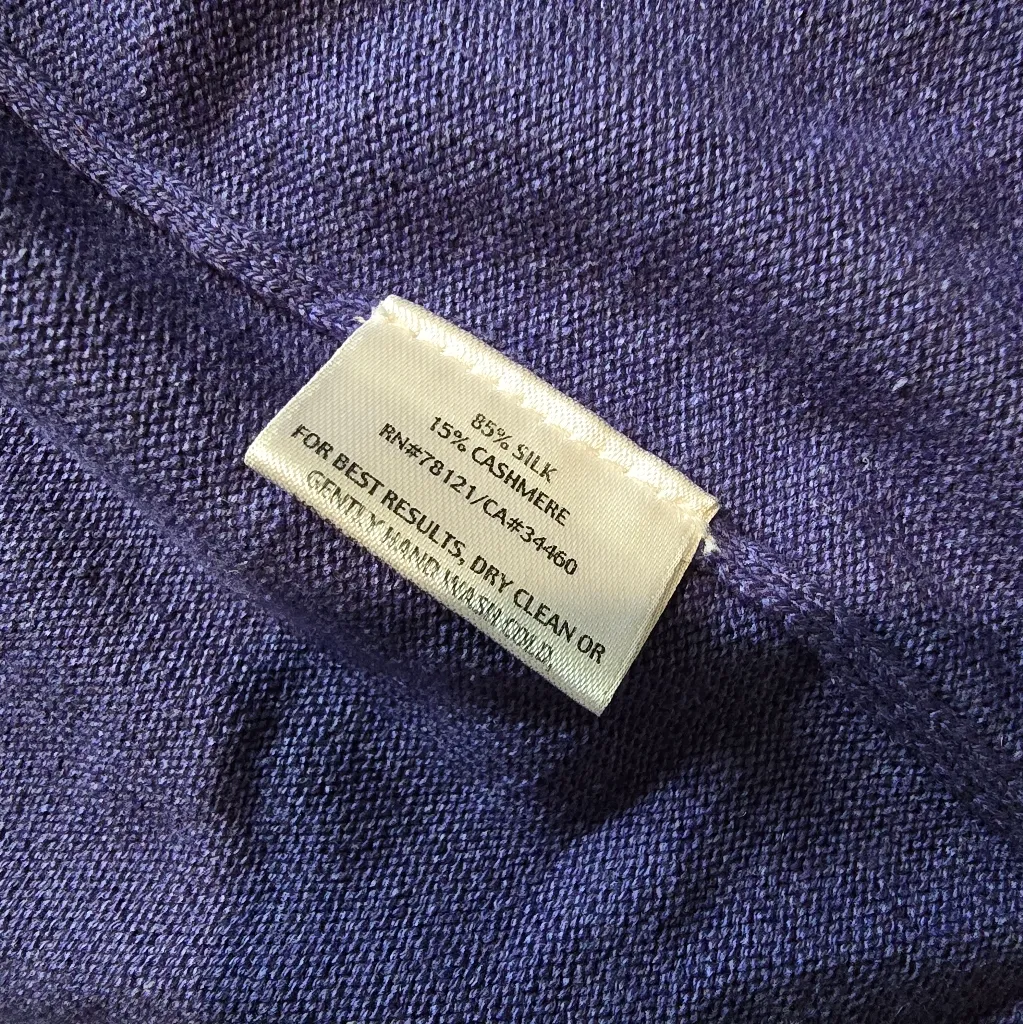 Eileen Fisher Purple Silk Cashmere Short Sleeve‎ Open Oversized Cardigan sz S - Image 3