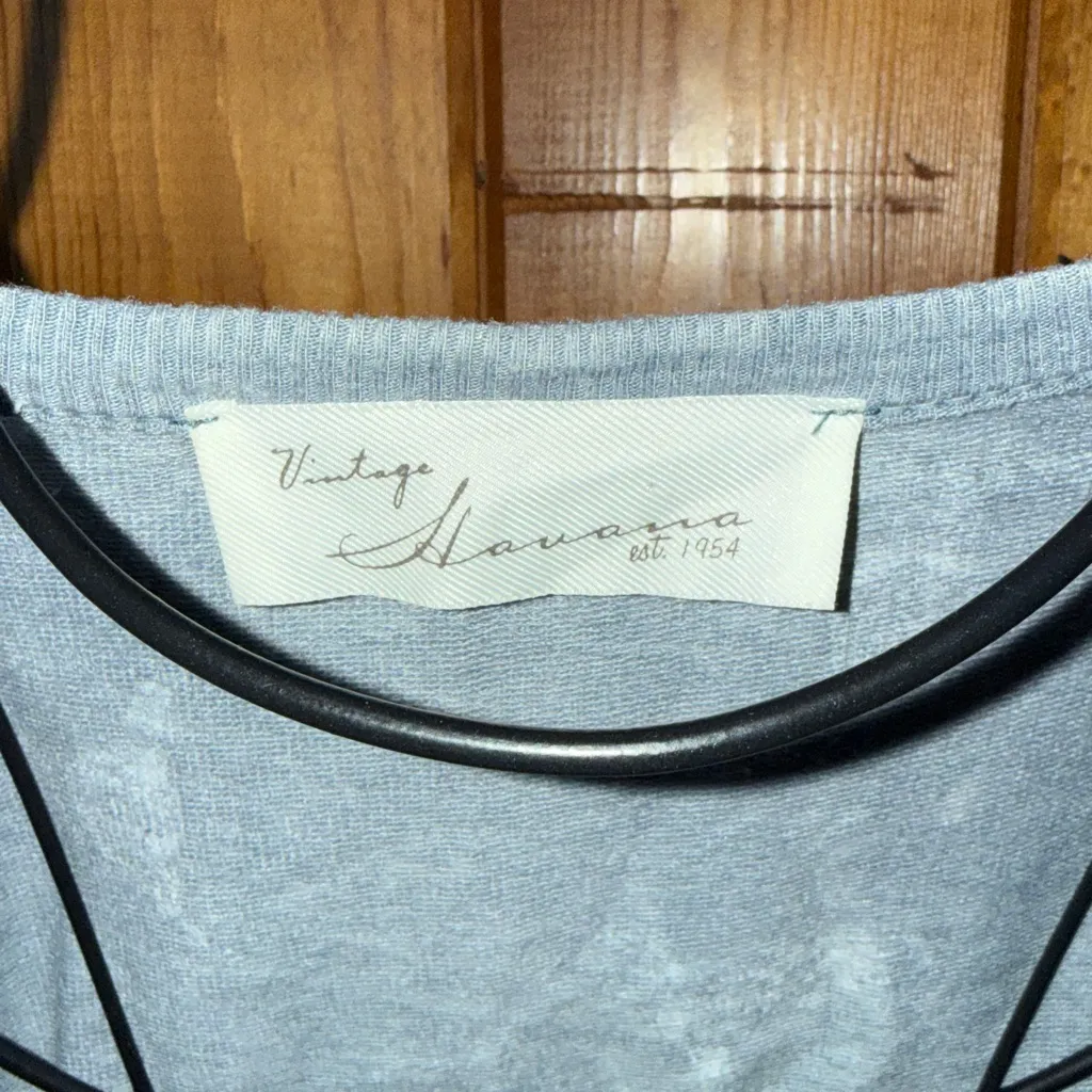 Vintage Havana Light Blue Sweater long horn western country rodeo causal top - Image 3