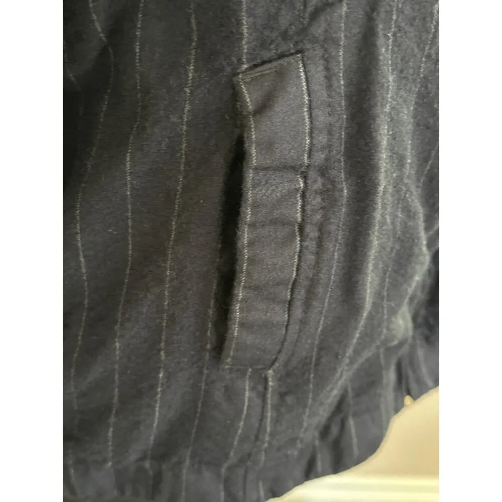 BetaBrand Wool Blue Pinstripe Zip Up Blazer/Jacket Size L - Image 5