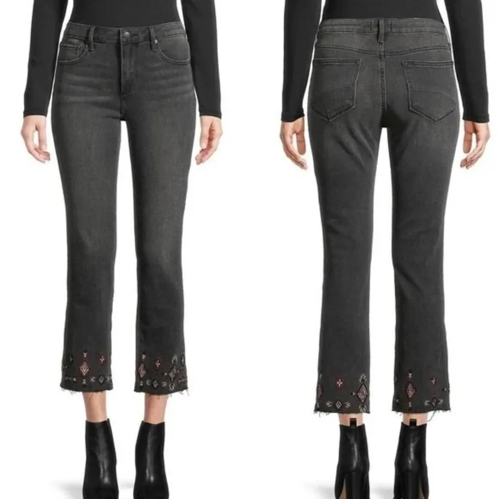 Driftwood‎ Woman's 25 Black Colette Style Aztec Embroidered Skinny Leg Jeans - Image 2
