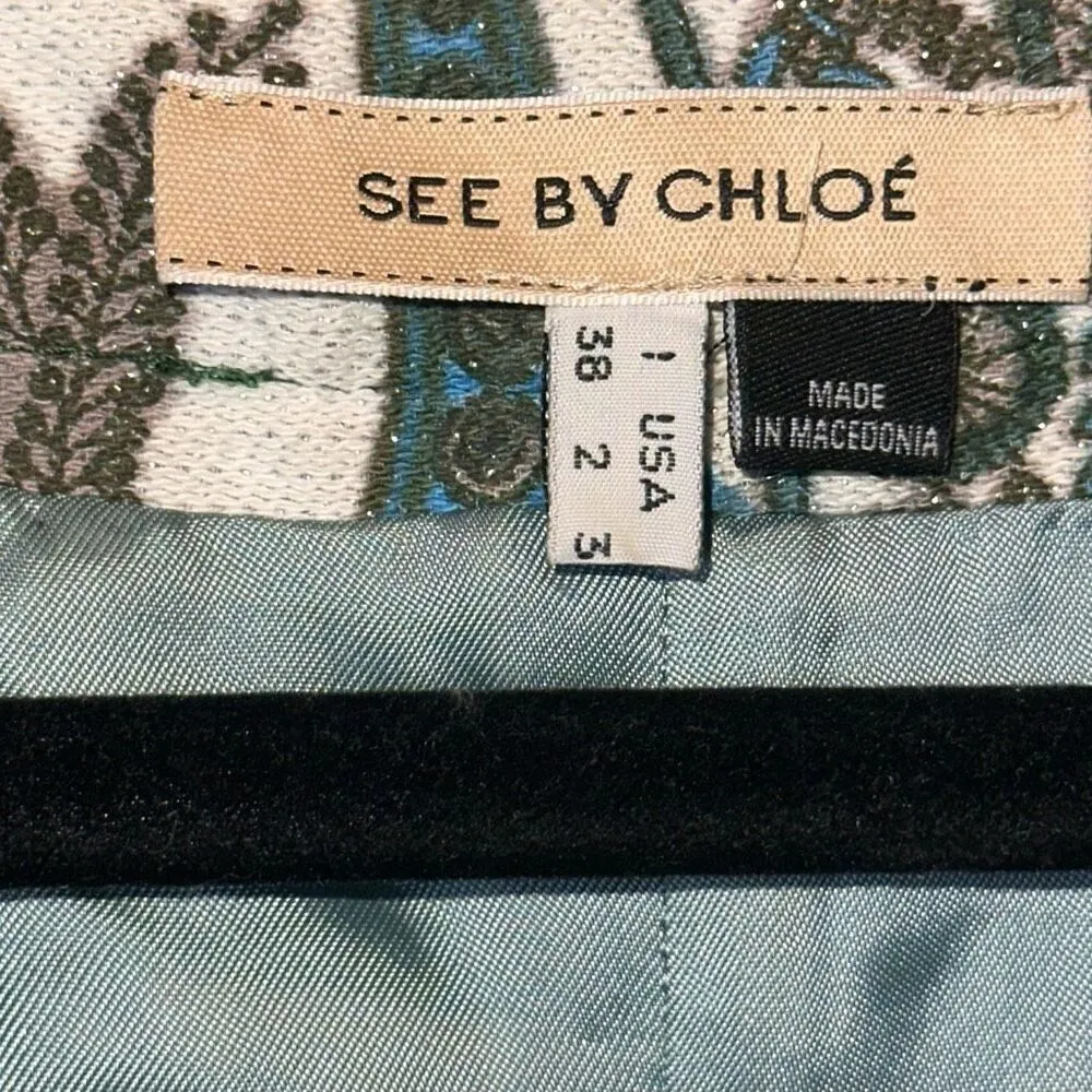 See By Chloe Shift Mod Paisley Floral Print Dress - Image 4