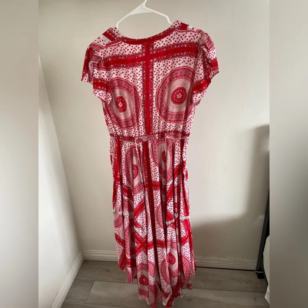 Salty Crush x Jaase Paisley Maxi Dress Red/White (Small) - Image 3