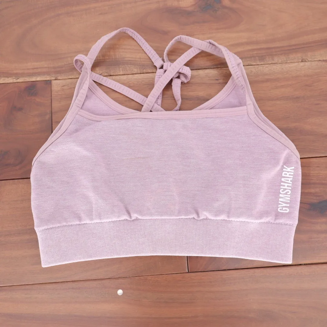Gymshark Lavender Seamless Sports Bra Crisscross Back Workout Fitness Size M - Image 2