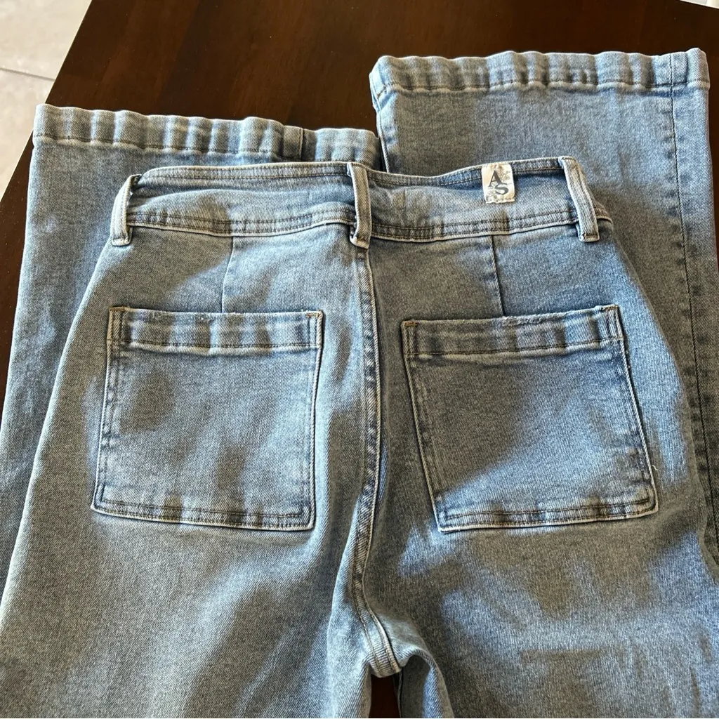 Altar’d State Braylee Jeans Women Hi Rise Size 25 Lt Wash Straight Leg 32” Long - Image 9