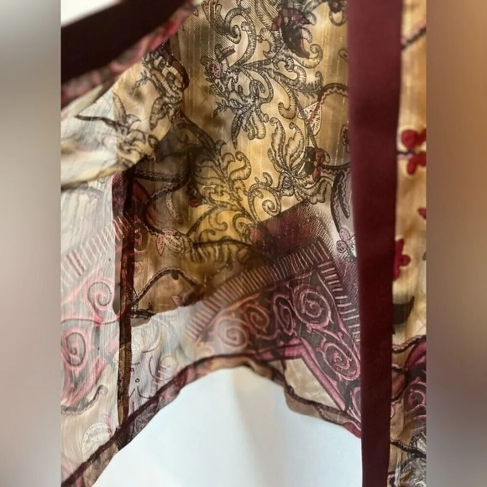 Vintage R & M Collection Sheer Puff Sleeve Floral Blazer Jacket 16 Purple - Image 5