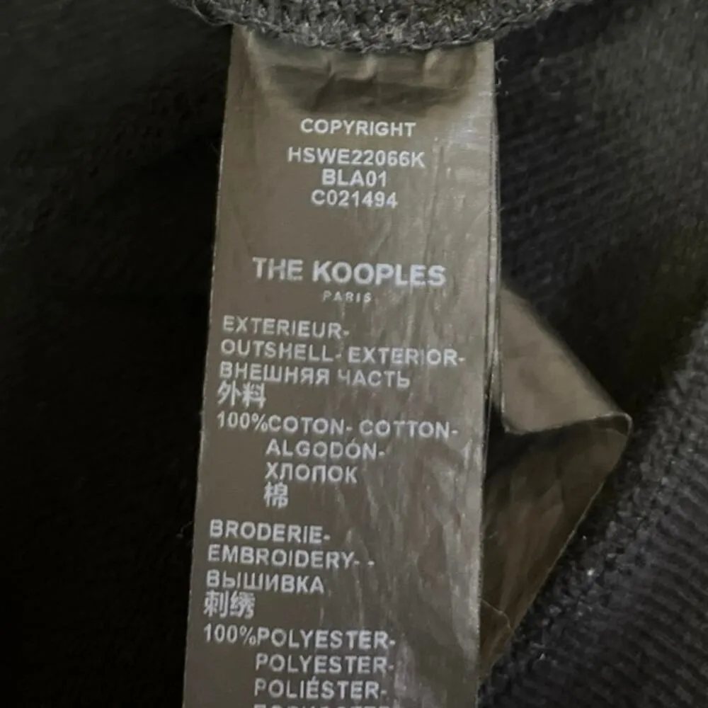 The Kooples Black Embroidered Flower Long Sleeve Hoodie Hooded Sweatshirt Top S - Image 6