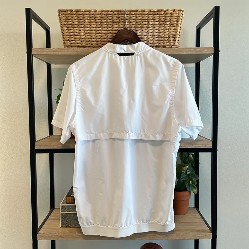 Nike 1/4" Zip White Pullover Woven Performance Top Jacket, S - Image 4