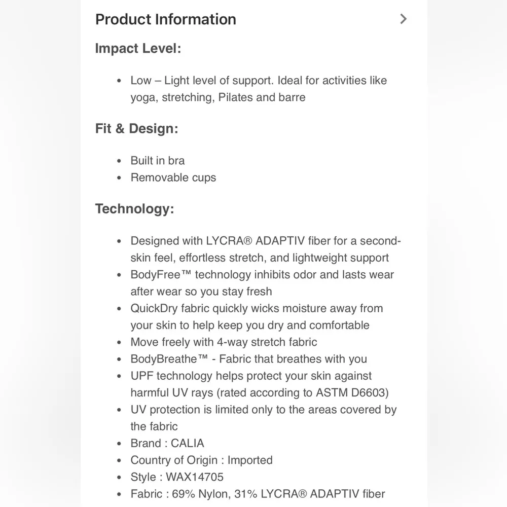 Calia Inspire Scoop Neck Tank size small in dance neutral - Image 3