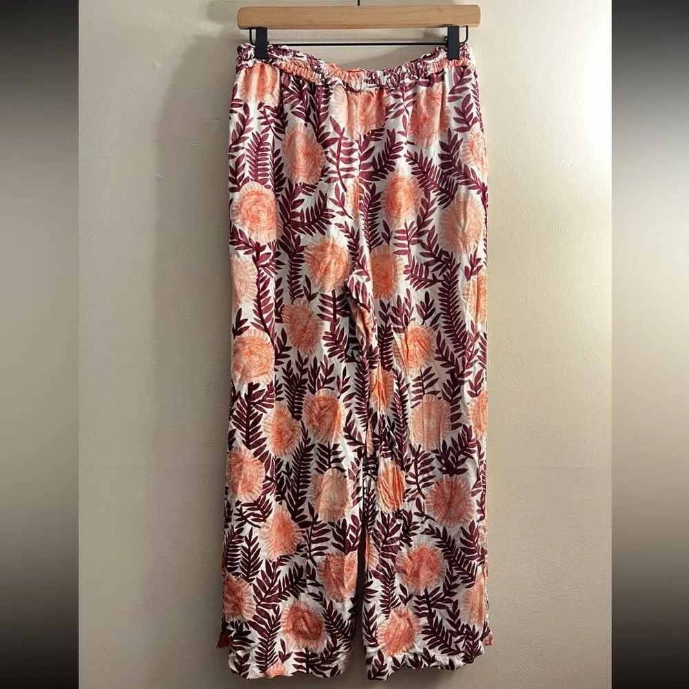 Anthropologie Cecilia Peterson floral wide leg pants elastic waist peasant boho - Image 3