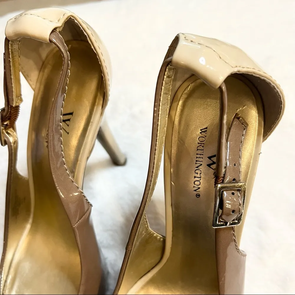 Worthington Taupe Two Tone Stiletto Heels Size 9.5 - Image 10