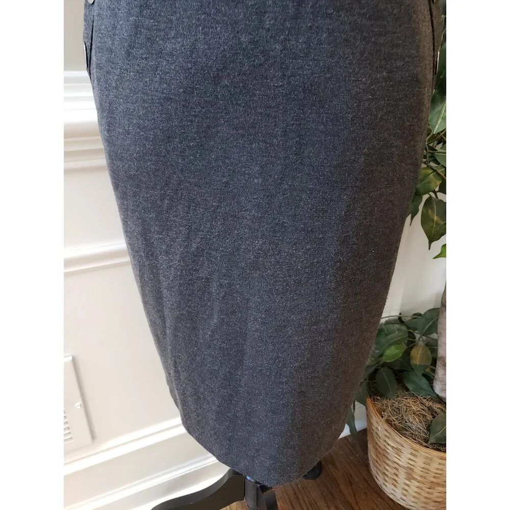 Spencer Knitwear Dress Womens Large Gray Pockets Mock Neck Ribbed Zip Up Back - Image 9