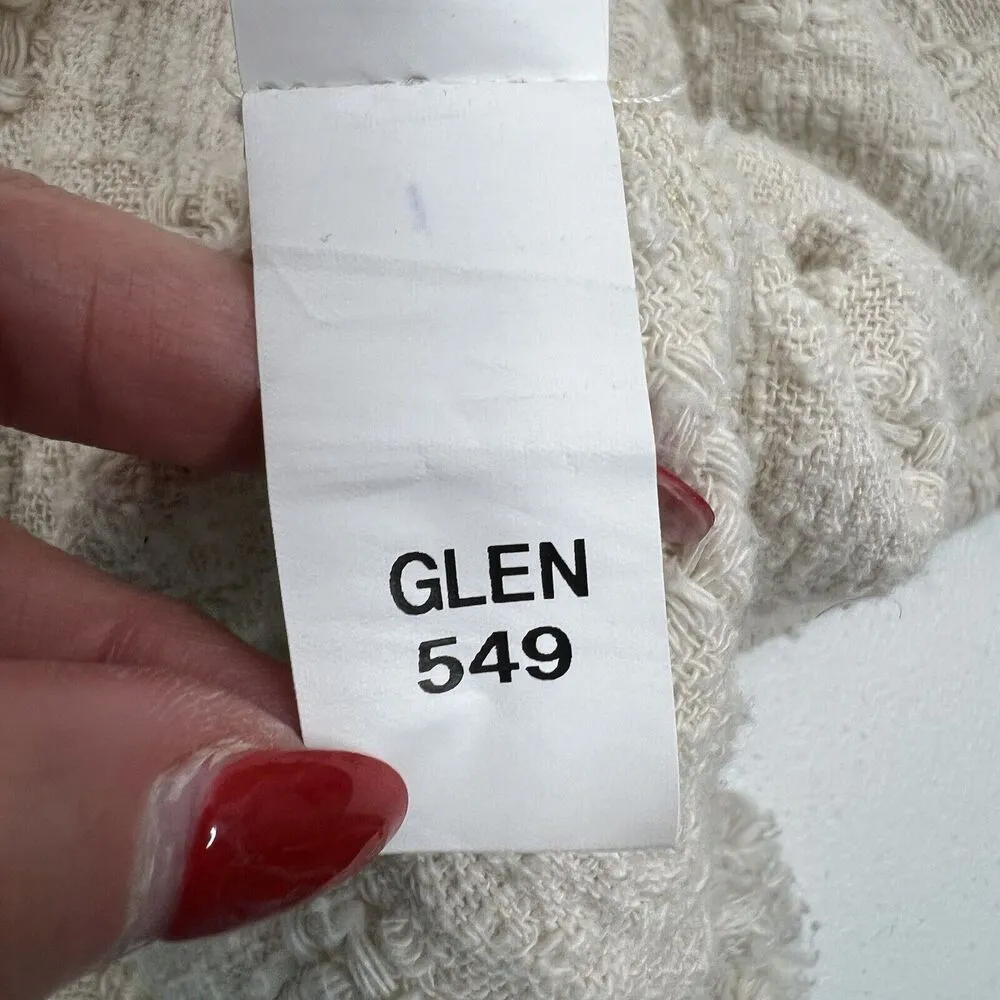 Zara Size S Shacket Jacket Cream Boucle Tweed Cropped Oversized Long Sleeve - Image 12