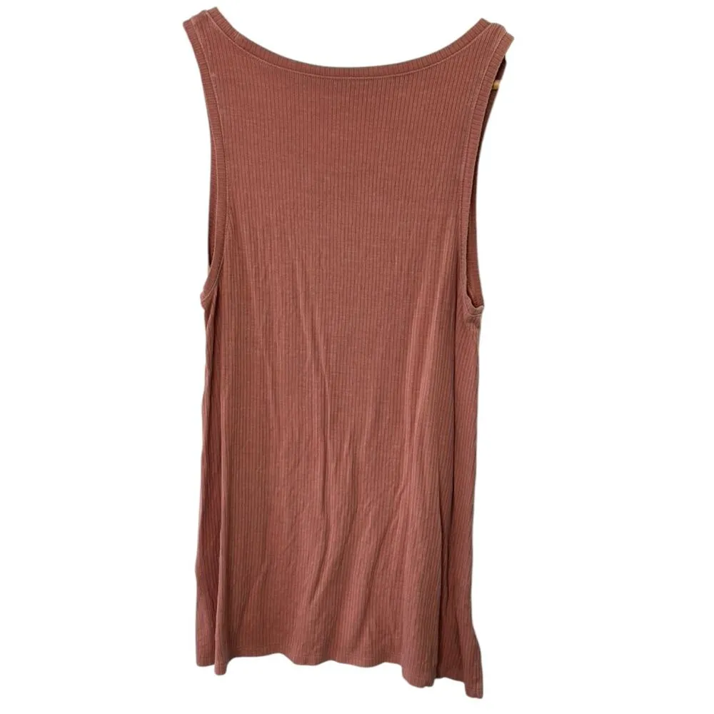 American Eagle Soft & Sexy Ribbed Mauve Tank Top Size Medium Pink - Image 4