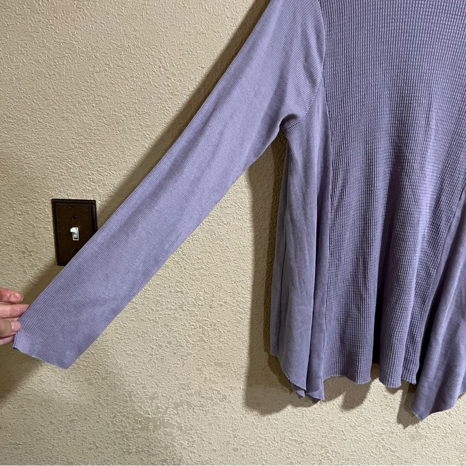 T.la | Anthropologie Sloane purple lavender mock neckline thermal tunic shirt S - Image 4