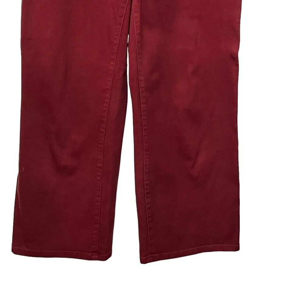 Vince Crop Leg Trouser Pants Red Cotton Twill High Rise Relaxed Fit Size 30 - Image 3