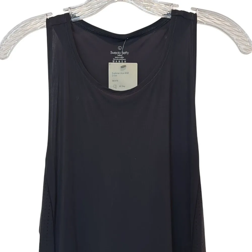 NWT Sweaty Betty Explorer Ace Midi Dress Black Size Large - Image 8