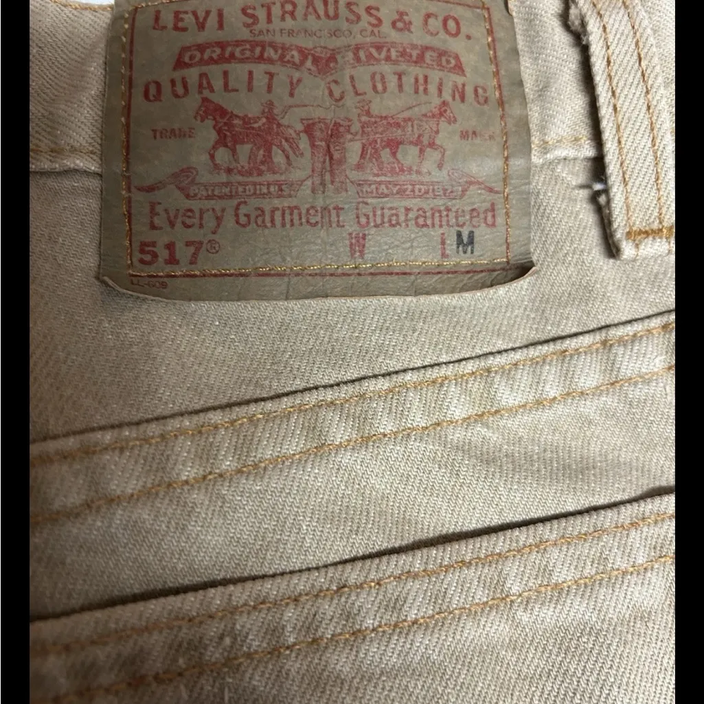 Vintage Levis 517 Jeans Pants Size 9 Jr Sand  Bootcut Slim Fit Mid Rise USA - Image 3