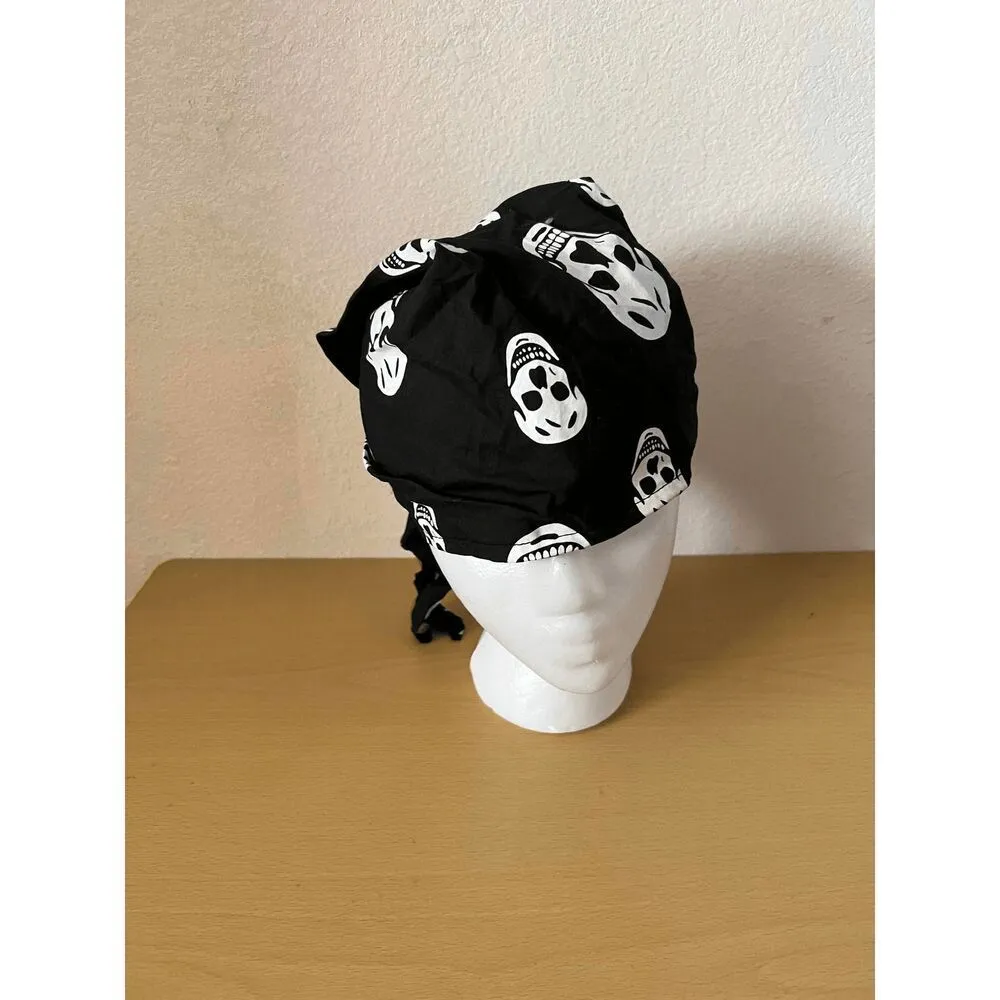 Skull pirate bandana hat Black - Image 4