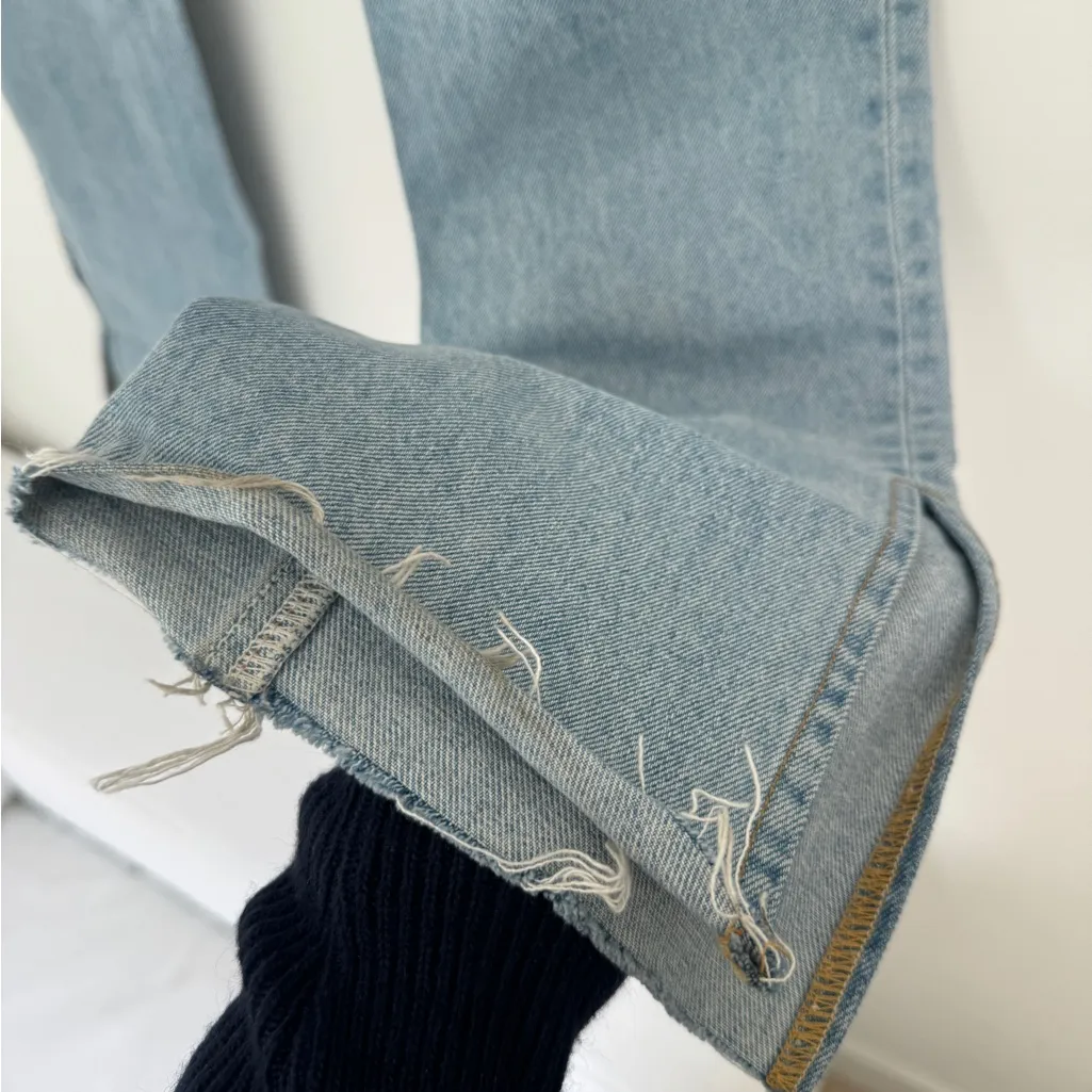 GRLFRND High Rise Boot Slit Jeans - Image 8
